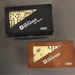 Two complete Larco Dominos sets (Double 6 and Double 9) from the 70s
